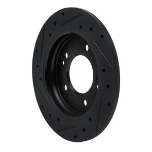 Hyundai Elantra Brake Rotor (1) - Rear Right - R1 Concepts - Drilled & Slotted - Black - `17-`25